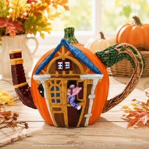 Vintage Fall Decor Teapot Dept 56 Peter Pumpkin Eater Fairy Tale Halloween
